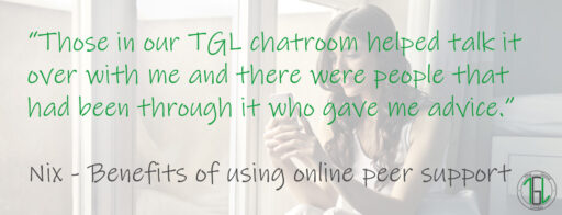 Online peer support featured image with quote